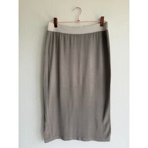 T By Alexander Wang Jersey Stretch Knit Pencil Skirt in Taupe Grey size Small